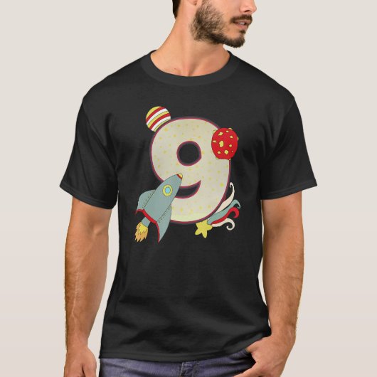 宇宙飛行士9誕生日少年9歳 Tシャツ (正面)