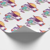 宇宙飛行士、おもしろい惑星 ラッピングペーパー (角)