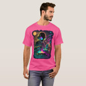 宇宙飛行士 エイリアン DJ エイリアン DJing イン スペース EDM エイリアン Tシャツ (正面フル)