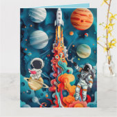 宇宙飛行士 カード (黄色い花)