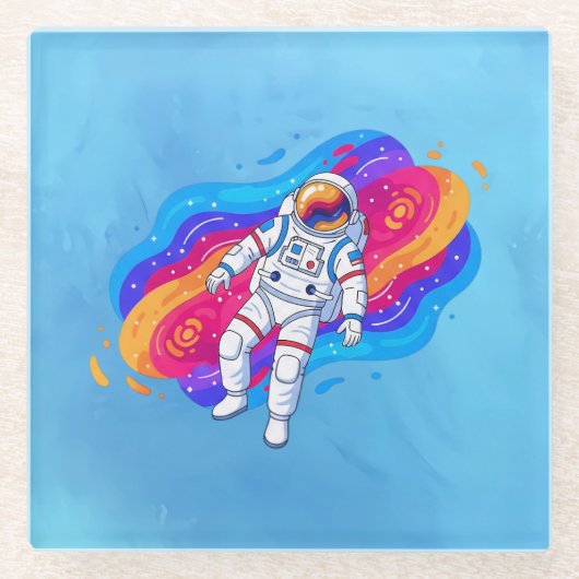 宇宙飛行士 ガラスコースター (正面)
