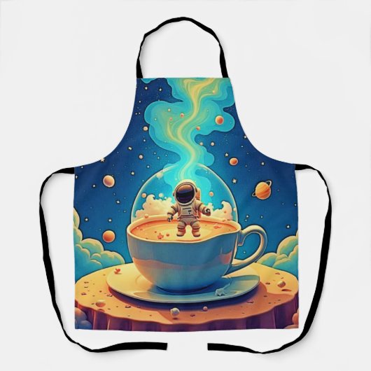 宇宙飛行士 コーヒー スペースアート エプロン (正面)