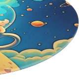 宇宙飛行士 コーヒー スペースアート カッティングボード (角)