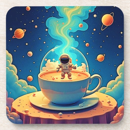 宇宙飛行士 コーヒー スペースアート コースター (正面)