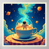 宇宙飛行士 コーヒー スペースアート ポスター (正面)