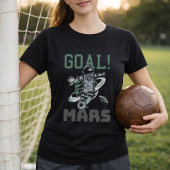 宇宙飛行士 サッカーゴール 火星 フットボール スペース ユーモア Tシャツ
