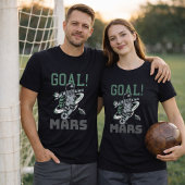 宇宙飛行士 サッカーゴール 火星 フットボール スペース ユーモア Tシャツ