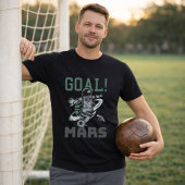 宇宙飛行士 サッカーゴール 火星 フットボール スペース ユーモア Tシャツ