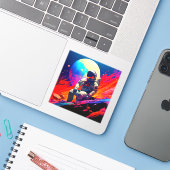 宇宙飛行士 シール (ノートパソコンとiPhone)