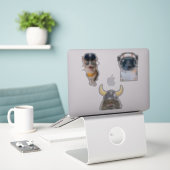 宇宙飛行士 シール (デスク上のノートパソコン)