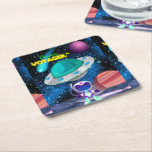 宇宙飛行士 スクエアペーパーコースター (アングル)