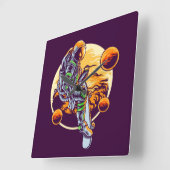 宇宙飛行士 スクエア壁時計 (傾斜)