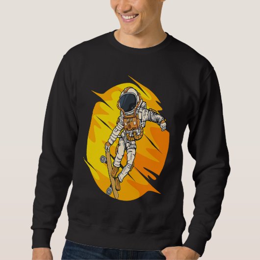 宇宙飛行士 スケートボード スケート 宇宙 コスモス 宇宙飛行士 スウェットシャツ (正面)