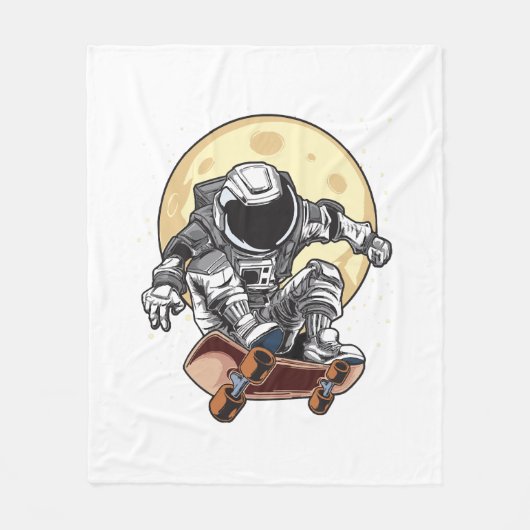 宇宙飛行士 スケート フリースブランケット (正面)