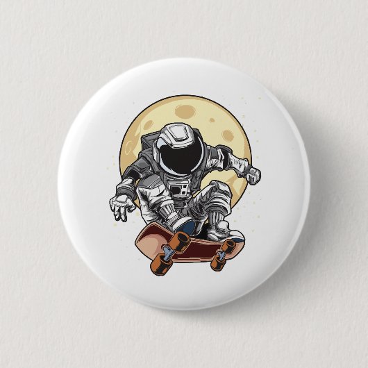 宇宙飛行士 スケート 缶バッジ (正面)