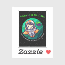 宇宙飛行士、スタートのための撮影 シール