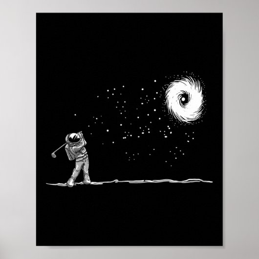 宇宙飛行士 スペースゴルフ プレーヤー 面白い 銀河 宇宙 愛好家 ポスター (正面)