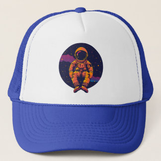 宇宙飛行士 スペース トラッカー ハット - レトロ コズミック グラフィック