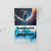 宇宙飛行士 スペース バースデー 折りたたみ グリーティング カード (内部)