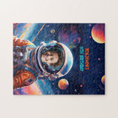 宇宙飛行士+ディープスペース+スカイ+惑星+写真+バースデー ジグソーパズル (横)