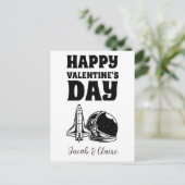 宇宙飛行士、ハッピーバレンタインデーのパーソナライズ名 シーズンポストカード (スタンド正面)