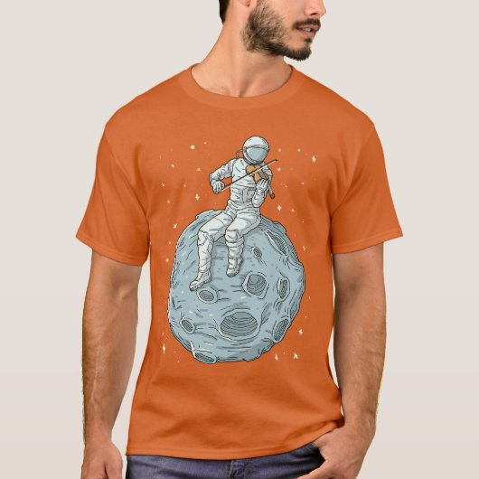 宇宙飛行士 バイオリン 奏者 ヴァイオリン クラシカル Tシャツ (正面)
