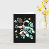 宇宙飛行士 バドミントン選手 シャトル スポーツ カード (黄色い花)