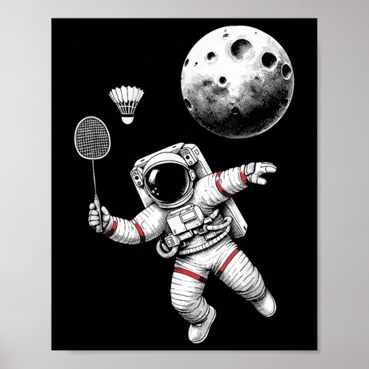 宇宙飛行士 バドミントン選手 シャトル スポーツ _9 ポスター (正面)
