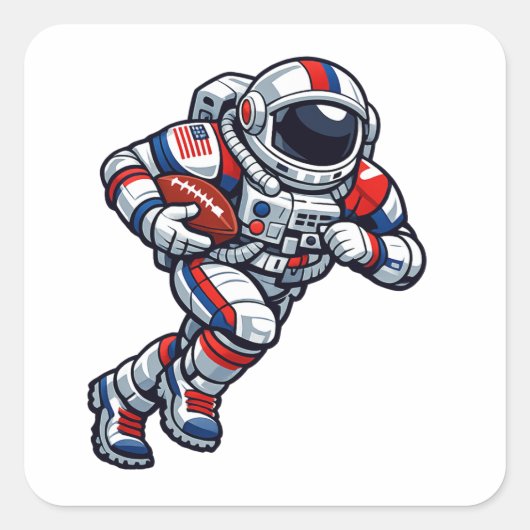 宇宙飛行士 フットボール スクエアシール (正面)