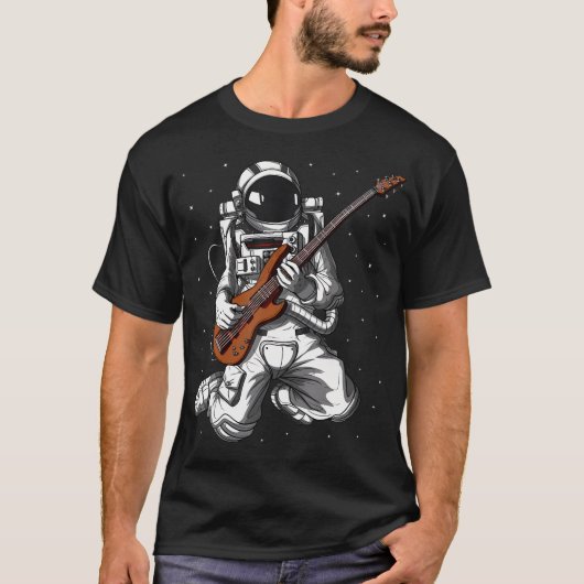 宇宙飛行士 ベース ギタリスト ミュージシャン Gui Tシャツ (正面)