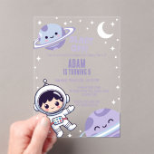 宇宙飛行士 ボーイズ ギャラクシー アウター スペース パーティ アクリル招待状 (インサイチュ (ポータブル))