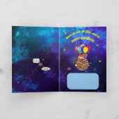 宇宙飛行士&ムーン誕生日カード 招待状 (内部)