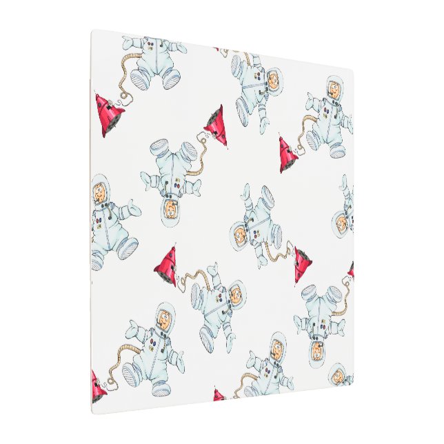 宇宙飛行士 メタルプリント (アングル)