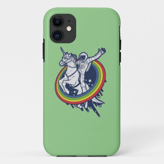 宇宙飛行士+ユニコーン乗馬 Case-Mate iPhoneケース (裏面)
