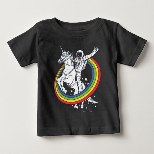 宇宙飛行士+ユニコーン ベビーTシャツ (正面)