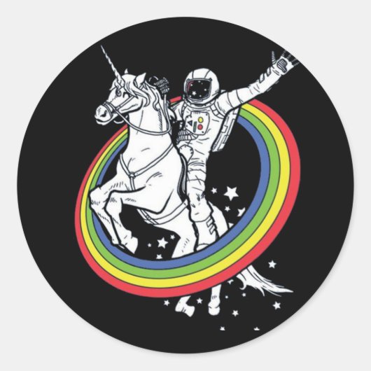 宇宙飛行士+ユニコーン ラウンドシール (正面)