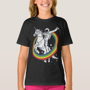 宇宙飛行士+ユニコーン+Tシャツ Tシャツ