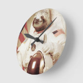 宇宙飛行士 ラウンド壁時計 (傾斜)