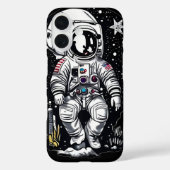 宇宙飛行士:レトロ宇宙飛行士 Case-Mate iPhoneケース (裏面)