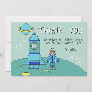 宇宙飛行士 ロケットボーイ 誕生日 ありがとう カード