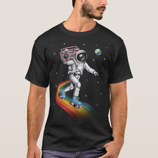 宇宙飛行士 ローラースケート Tシャツ (正面)