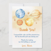 宇宙飛行士 外部宇宙 誕生日 サンクスカード 招待状 (正面)