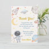 宇宙飛行士 外部空間 誕生日 サンクスカード 招待状 (スタンド正面)