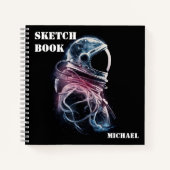 宇宙飛行士 天文学 オーダーメイド スケッチブック ノートブック (正面)