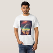 宇宙飛行士 宇宙旅行 月 地球 Tシャツ (正面フル)