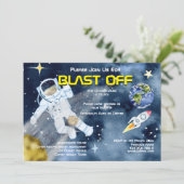宇宙飛行士 宇宙船 UFO 惑星 子供 大人 パーティー 招待状 (スタンド正面)