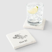 宇宙飛行士 宇宙飛行士 テニスプレーヤー テキスト付き ストーンコースター (横)