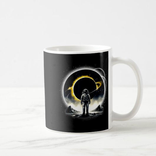 宇宙飛行士 宇宙 エクリプス 惑星 サイエンス 面白いTシャツ コーヒーマグカップ (右)