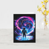 宇宙飛行士 宇宙 外宇宙 銀河 科学 カード (黄色い花)