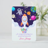 宇宙飛行士、宇宙、惑星ありがとうメッセージカード サンキューカード (スタンド正面)